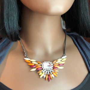 Gem Necklace and  Earrings